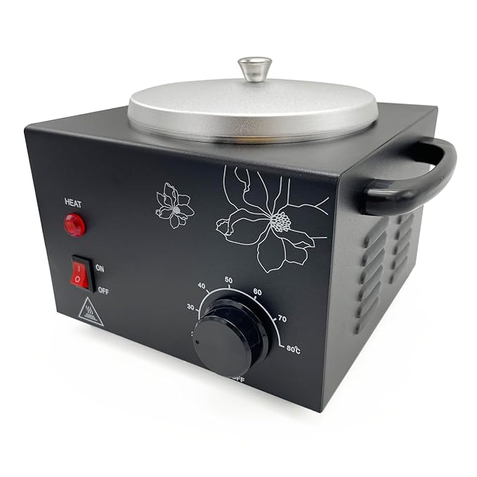 Single Pot Wax Warmer, Professional Electric Wax Heater Machine Facial Skin SPA Equipment with Adjustable Temperature Set(Black)