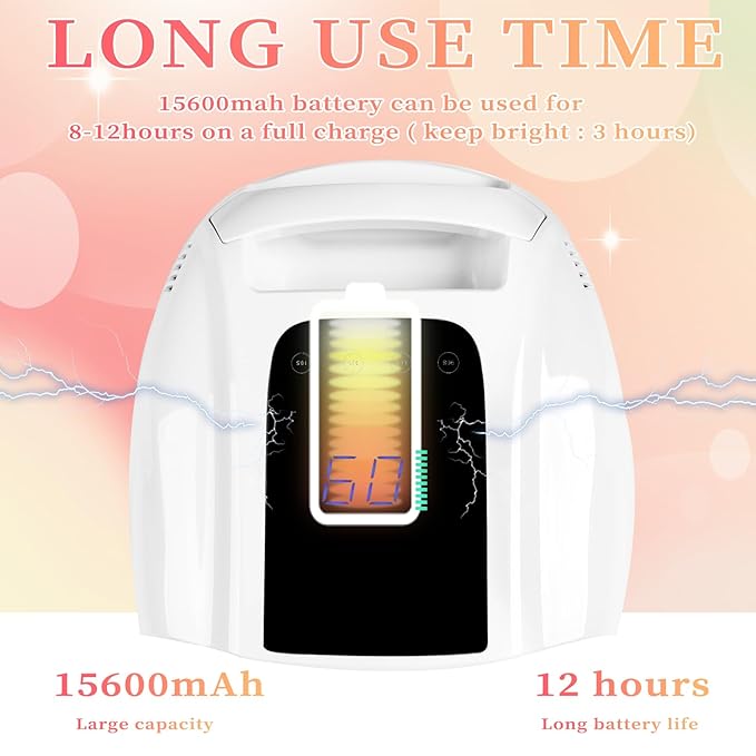 96W Rechargeable UV LED Nail Lamp, Portable Cordless UV Light for Nails with LCD Display Auto Sensor, 4 Timer Setting and Smart Sensor Nail Dryer,Nail Cure Light with Removable Bottom(White)