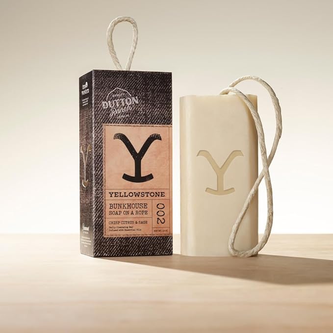 Yellowstone Men's Fragrance & Grooming Gift Set, Eau de Cologne & Artisinal Bar Soap On A Rope - 3.4 fl oz (100 mL) |10 oz