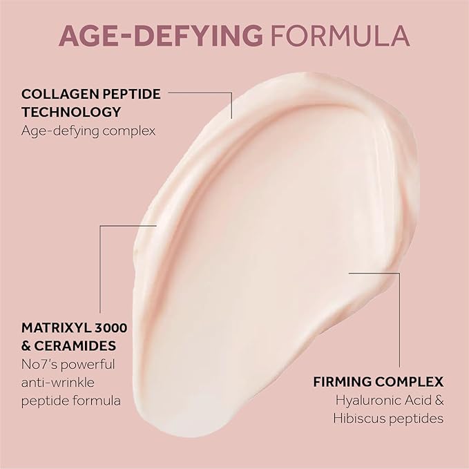 No7 Restore & Renew Multi Action Face & Neck Night Cream - Collagen Peptide Anti Aging Face Cream - Hydrating Hyaluronic Acid + Skin Firming Fragrance Free (50ml)