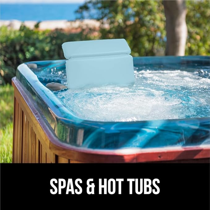 GORILLA GRIP Bath Pillow for Tub, Improved Suction Cups, Luxury Bathtub Pillows, Headrest for Neck and Back Support, Relaxing Home Spa, Hot Tubs and Bathroom Essentials, Gifts for Women, 3 Panel Blue