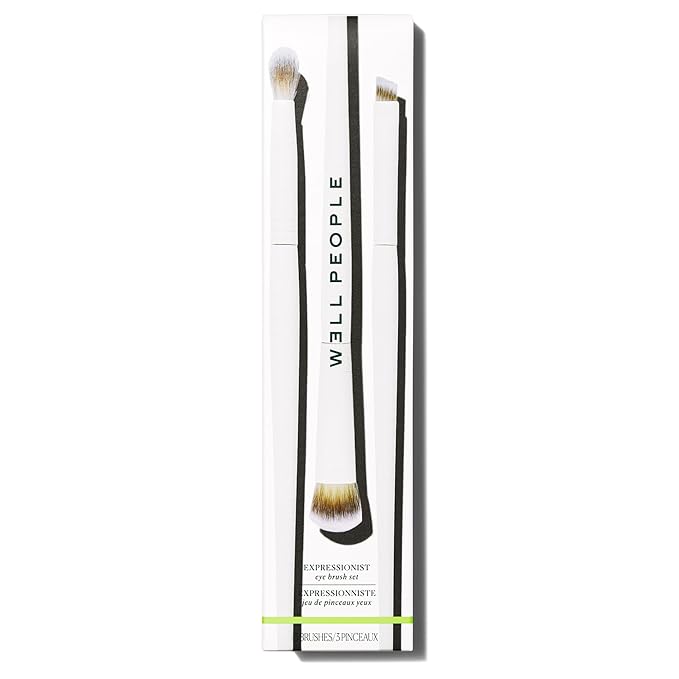 Well People Expressionist Eye Brush Set, 3-Piece Eyeshadow Brushes For Blending, Lining & Defining, For Powder & Cream Formulas, Cruelty-free Bristles