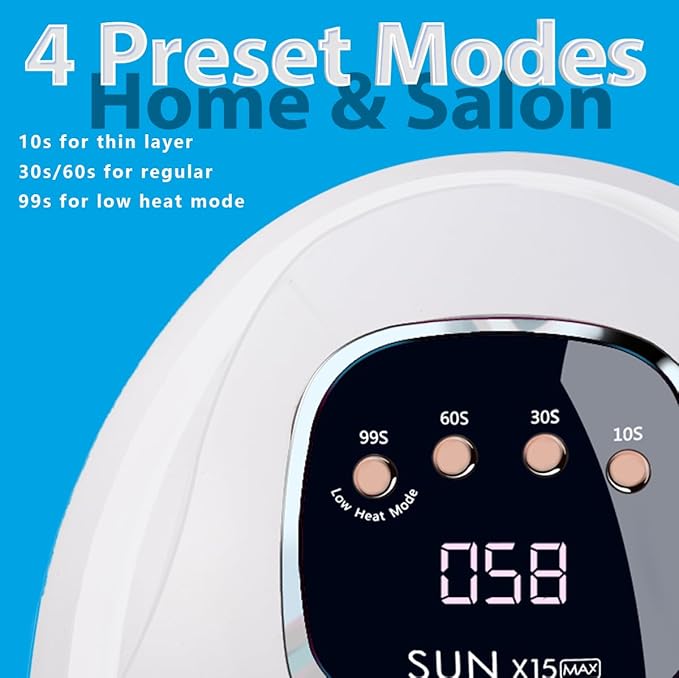 UV Led Gel Nail Lamp Nail Dryer for Gel Polish Manicure Machine Red Ray Art Nail (White 280W)