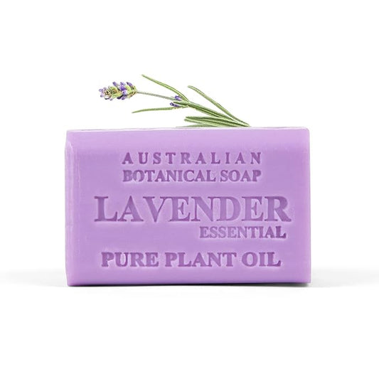 Australian Botanical Soap Lavender with Essential Oil 6.6 oz Triple Milled Luxury Soap Bar Enriched with Shea Butter, Pack of 1