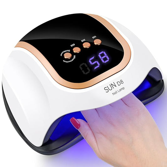 Wisdompark 268W UV LED Nail Lamp, Nail Dryer for Gel Polish, 4 Timers Curing Lamp Professional Nail Light, 66Pcs Uv Beads and Automatic Sensor