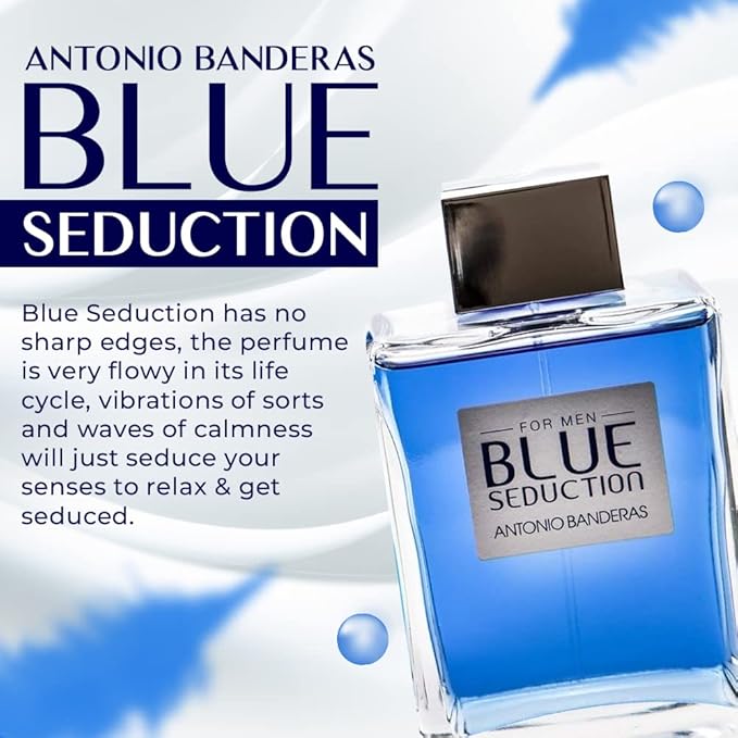 Antonio Banderas Blue Seduction Eau de Toilette Spray for Men, 6.8 Fluid Ounce