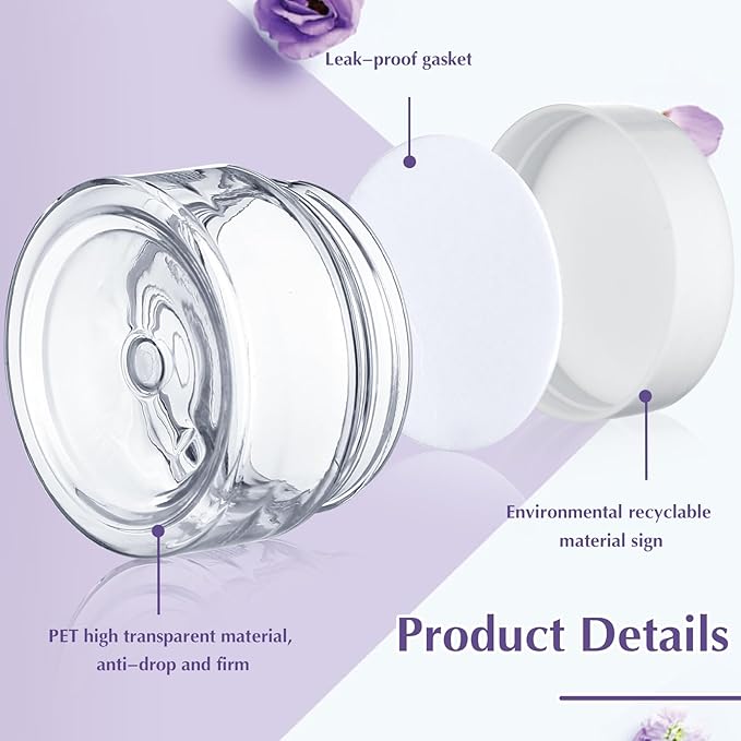 200 Pcs 1 oz Empty Bulk Plastic Container Jars with White Lid Leak Proof Round Clear Plastic Jars Small Cosmetic Travel Containers for Storage Makeup Beauty Products Creams Lotion Ointments