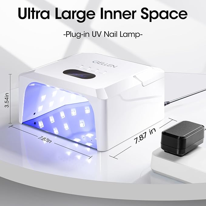 Gellen UV LED Nail Lamp, UV Light for Gel Nails 4 Timer Setting 48W, Professional Portable Nail Dryer, Fast Curing Gel Nail Polish UV Light with 36pcs Lamp Beads, Auto Sensor Nail Art Tool with Handle