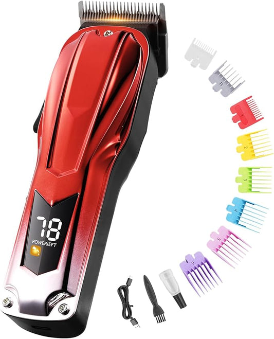 VEVOR Professional Hair Clipper for Men, Cordless Barber Clipper with 6800RPM Brushless Motor & LED Display, Men's Hair Cutting Grooming Kit with 8 Guide Combs for Home Barber, Ideal Gift for Husband