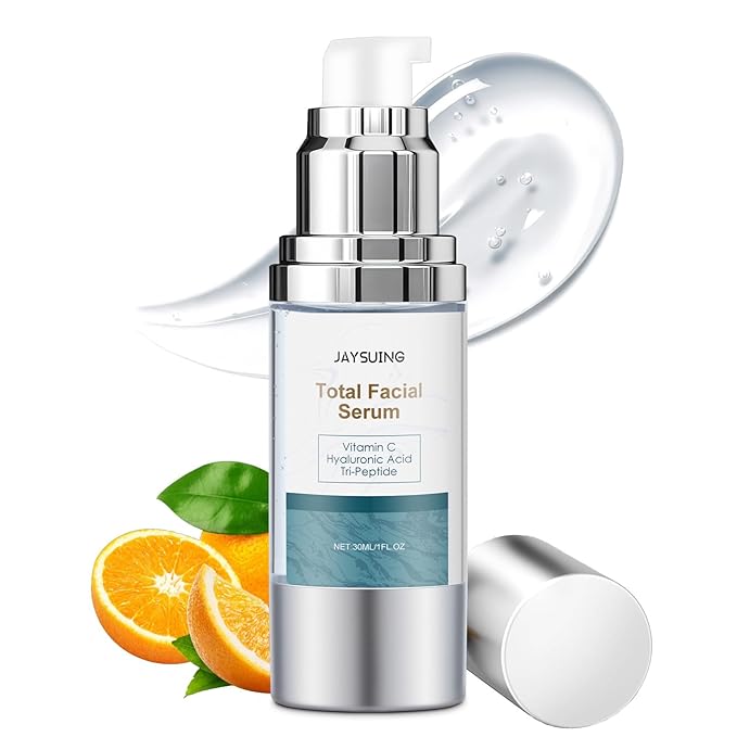 Vitamin C Serum for face with Hyaluronic Acid,Tri-Peptide Anti-Aging Facial Treatment for Mature Skin, Dark Spot Removal, Wrinkle Reduction, Firming, collagen-hydrating,antioxidant formula, 1 fl.oz