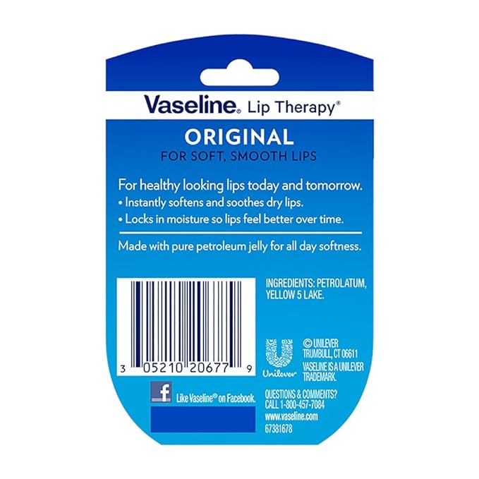 Vaseline Lip Therapy, Original 0.25 oz (Pack of 6)