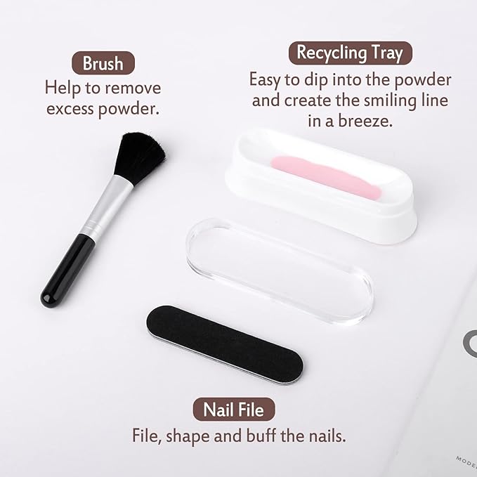 27 Pcs Fast Dry Dip Powder Nail Kit Starter 20 Colors Nude Gray Brown Dipping Powder with Essential Steps 1-4 Liquid & Nail Tools No UV/LED Lamp Needed Long Lasting Gift Set for Women AK34