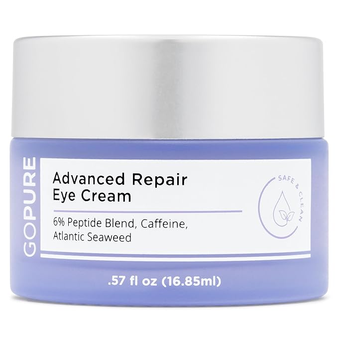 goPure Advanced Repair Eye Cream - Under Eye Cream for Puffiness, Bags, and Dark Circles, Visibly Improve the Look of Fine Lines, Wrinkles, and Crows Feet - 0.57 fl oz