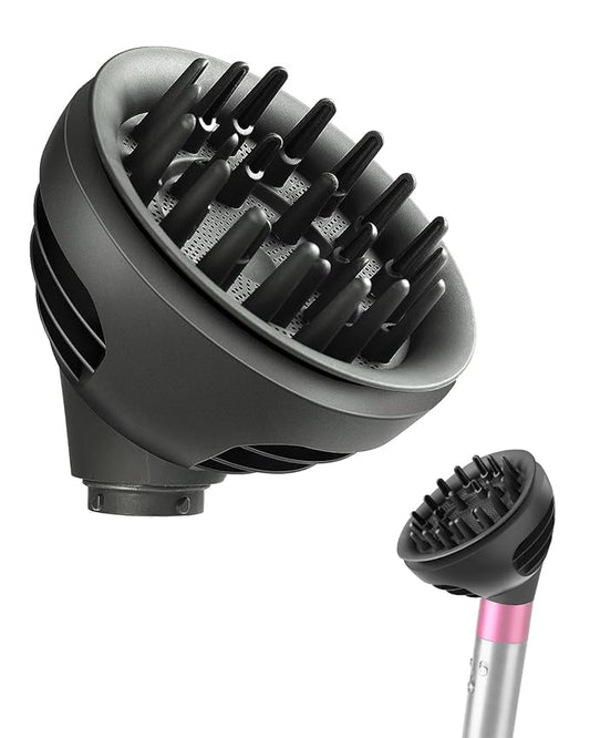 Wave+Curl Diffuser for Dyson Airwrap Styler, Upgraded Diffuser Nozzle Attachment for Dyson Airwrap HS01 HS05 HS08 for Wavy Curly or Coily Hair Type