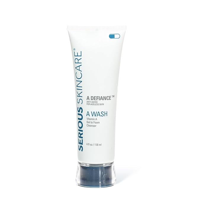 Serious Skincare - Gentle Cleansing and Exfoliating Retinol Facial Wash - Skin Hydrating Gel to Foam Cleanser - Clarify Pores - Removes Makeup, Oil, SPF - Avena Sativa Extract - 12 Fl Oz + 4 Fl Oz