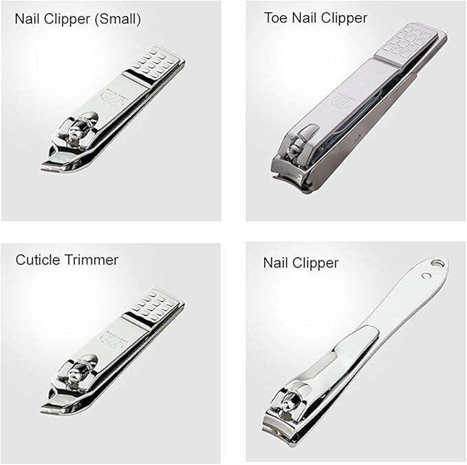 World No.1 THREE SEVEN 777 Manicure Pedicure All-in-One Grooming Kit - Nail Clippers (11 PC, TS-16000VC) Hard Case International Version (Silver)