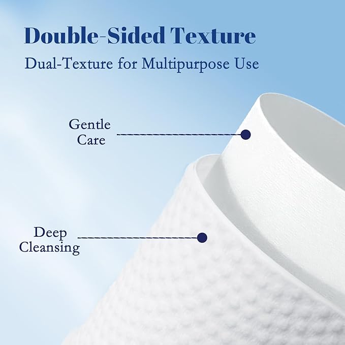 ITO Disposable Face Towel, 60 Count Ultra-Soft 1-Second Quick-Dry Face Towels, Gentle for Sensitive Dry Oily Skin, Facial Towels for Daily Cleansing Makeup Removal (1 Pack)