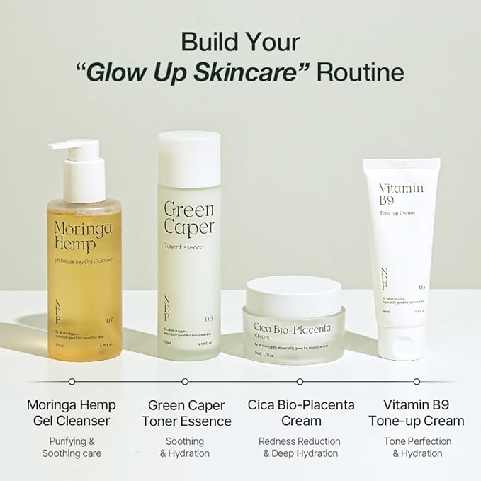 NDP Vitamin B9 Tone-up Cream, Silicone Free Face Primer for Pore Minimizing, Breathable Skin Formula, Glass Skin & Lightweight, Vegan Clean K-Beauty, 95% Purity Madecassoside (65ml / 2.19 Fl Oz)