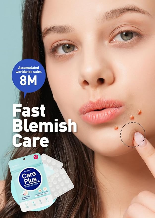 OLIVE YOUNG Care Plus Spot Patch | Hydrocolloid Acne Korean Spot Patch to Cover Zits, Pimples and Blemishes, for Troubled Skin and Face (Hydrocolloid, 204 Count (Pack of 2))