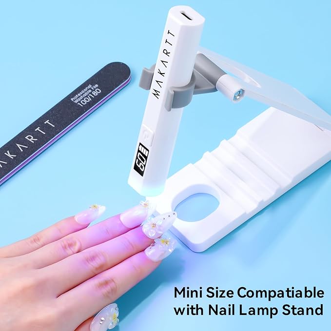 Makartt UV Light for Gel Nails: Handheld Mini UV LED Nail Lamp Portable Lumière Nail Dryer for Curing Gel Polish Nail Glue Rechargeable USB Nail Light with LCD 2 Timer for Fast Drying Home Salon Use