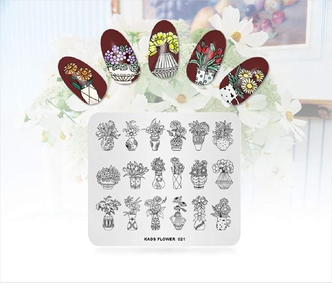 KADS 5Pcs/Set Nail Template Nail Art Template Decoration Tool Flower Image Plate