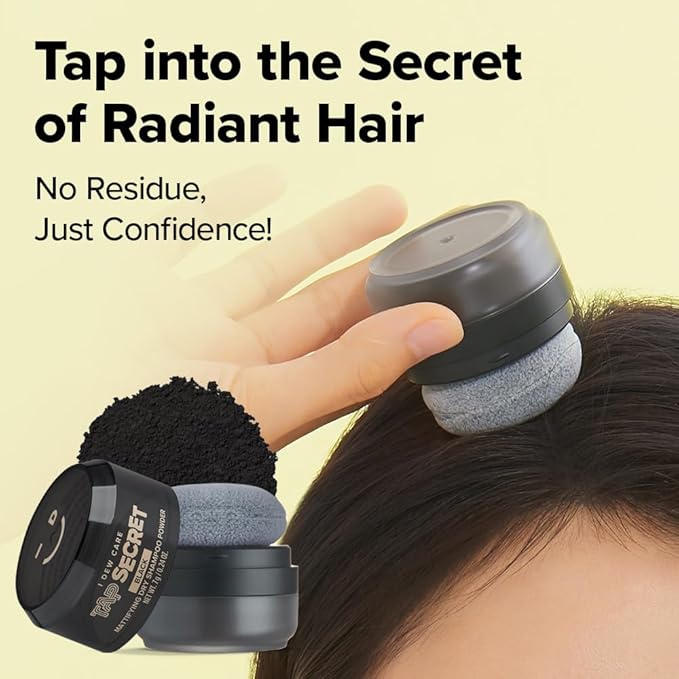 I DEW CARE Biotin Clarifying Dry Shampoo - Tap Secret Black | Strengthening & Volumizing, Powder Type, Refillable, Travel size, Non-aerosol, Brunette, Korean Ginseng, Mother's Day, 0.24 Oz
