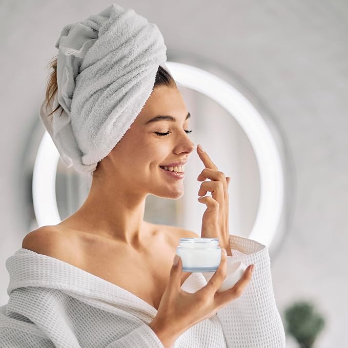 1oz Glass Jar with Lid, Hoa Kinh 40 Pack Clear Round Containers Cosmetic Glass Jars with Inner Liners and Black Lids Travel Jars for Storing Lip and Body Scrub, Lotion, Body Butter, Bath Salts, Liquid