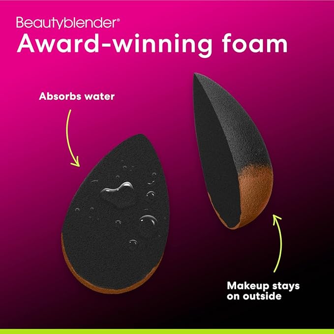 Beautyblender® | Besties Charcoal Blend & Cleanse 4-Piece Starter Set, Pro Black Makeup Sponge + Solid Charcoal Cleanser .558 oz + Silicone Scrub Mat + Travel Case, Made in USA, Vegan, Cruelty Free