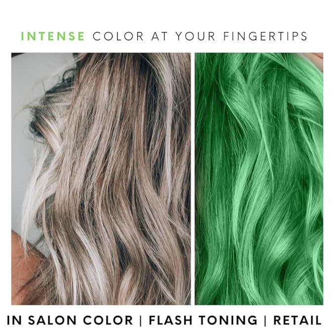 Watercolors by Tressa INTENSE 3-in-1 Color Depositing Shampoo, Semi Permanent Hair Color, Hair Dye Shampoo for Curly, Dry, and Normal Hair, 8 fl oz - GREEN