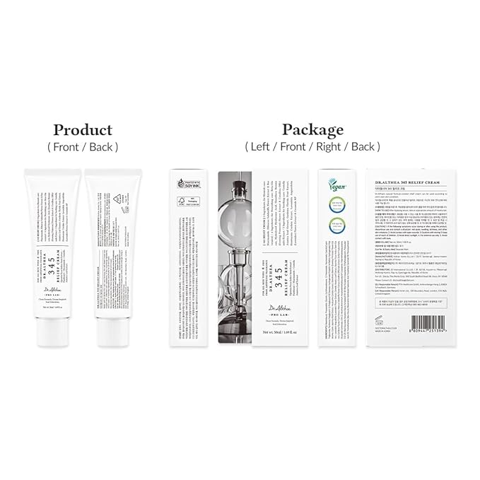 Dr.Althea 345 Relief Cream | Daily Face Moisturizer | Blemish Relief Care | Soothing Recovery & Moisture with Niacinamide, Panthenol | Korean Vegan Skin Care for All Skin Types | 1.7 Fl Oz (Pack of 2)