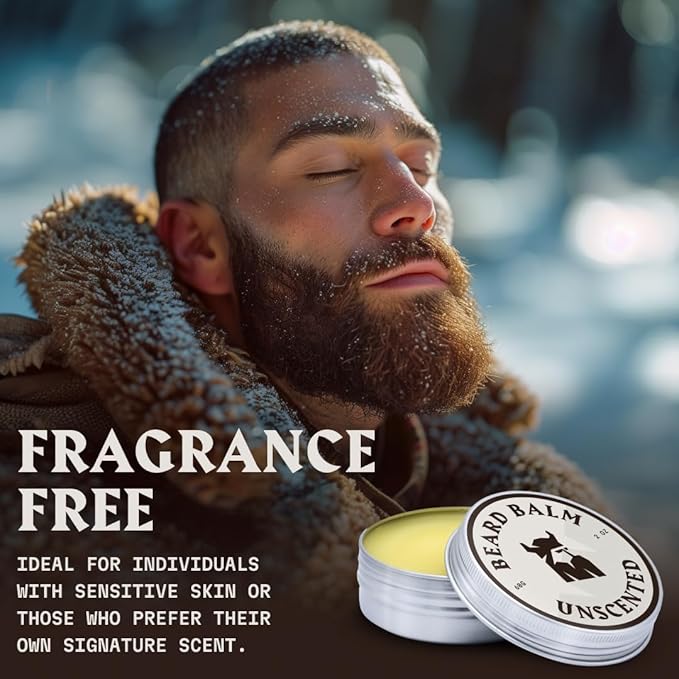 Striking Viking Beard Balm for Men – Light Hold, Unscented, 2 Oz - Leave-in Beard Conditioner with Shea Butter, Tea Tree, Argan & Jojoba Oils - Smooth, Shape & Moisturize Coarse, Dry Facial Hair