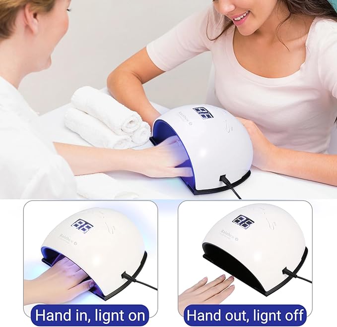 UV Nail Lamp, 48W LED UV Lamp for Nails with Smart Sensor, Slipper Shape Nail Dryer Machine with Double Light Sources, Detachable Gel UV Led Nail Lamp for Home Use(US Plug)