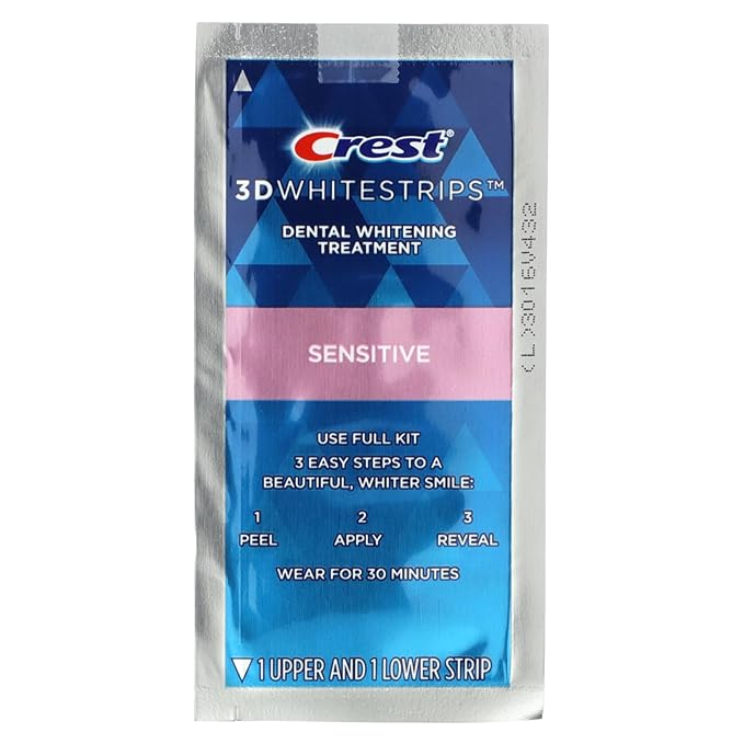Crest 3D Whitestrips Sensitive At-Home Teeth Whitening Kit, 18 Treatments, Gently Removes 15 Years of Stains, Crest Whitestrips, Teeth Whitening Kit