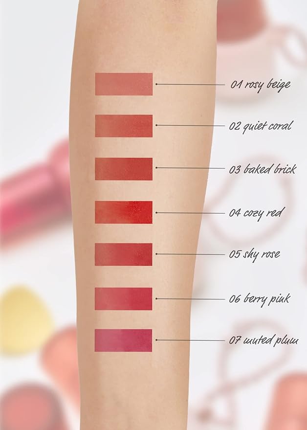 I'M MEME Lip Stain - Color Key Ring Velvet Tint - Gift, Highly-pigmented, Long Lasting, Travel-Friendly, Velvet Finish, 07 Muted Plum, 2.8 g