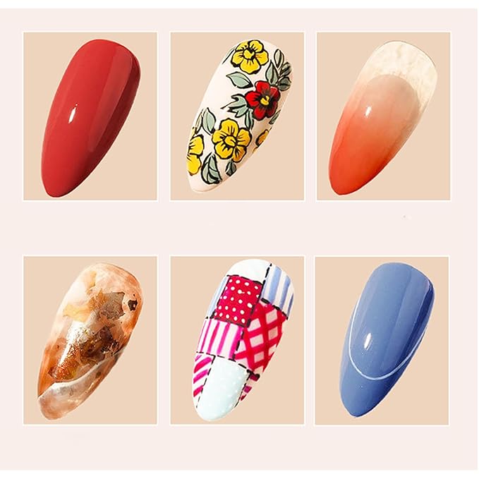 24pcs Professional Painting Gel Nail Art Manicure Painted Gel Polish French Design Multi Color Salon Set