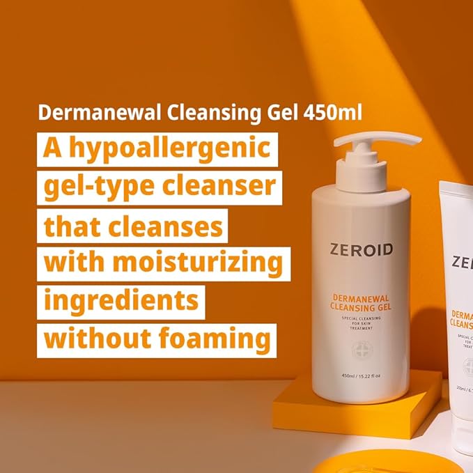 ZEROID | Dermanewal Cleansing Gel | Hydrating Face and Body Wash | Moisturizing Korean Shower Gel | Body Care for Women & Men | Korean Bath Products | Body Care Skin Treatments | 15.22 fl oz (450ml)