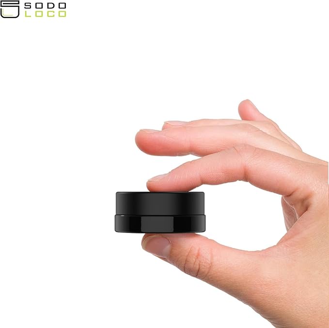 (90 Pack) 7ml Low Profile Thick Black Glass Jars with Black Lids - Airtight Containers for Oil, Lip Balm, Wax, Cosmetics