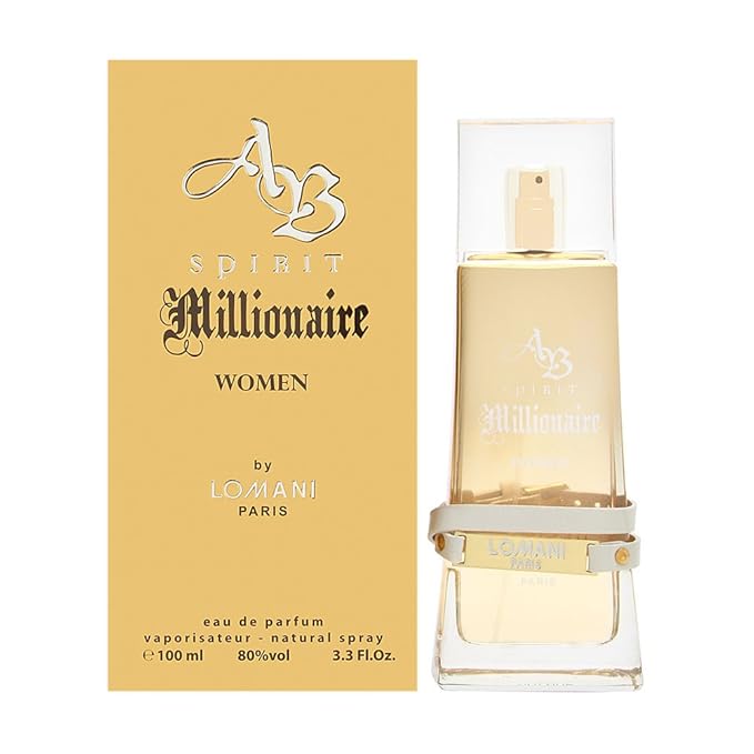 AB Spirit Millionaire by Lomani for Men - 2 Pc Gift Set 3.4oz EDT Spray, 6.8oz Deodorant Spray