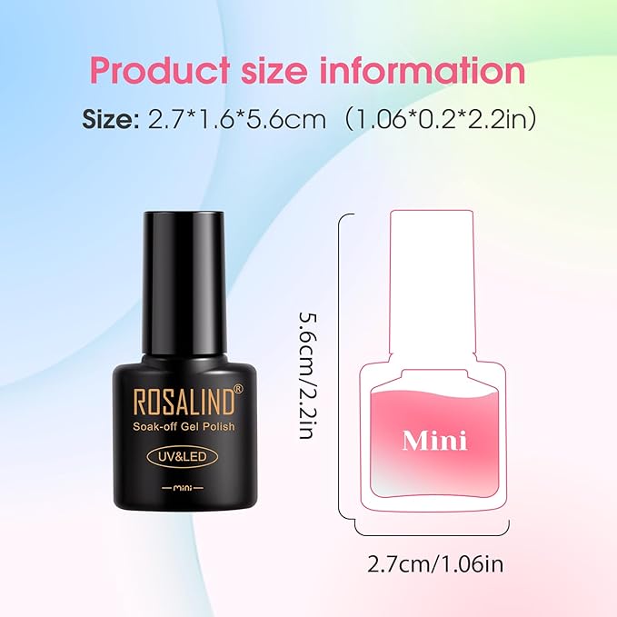 ROSALIND 100PCS Gel Nail Polish Set, 92 PCS Colors Gel Polish Set with 8 Bottles of Base and Glossy Matte Top Coat Starter Nail Set Suitable for All Seasons Gift for Women