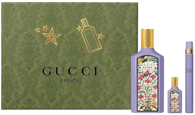 Gucci Flora Gorgeous Magnolia Woman's Gift Set: 100ml EDP Spray + Mini 10ml EDP Spray + Mini Pen 5ml EDP Spray - HARD BOX