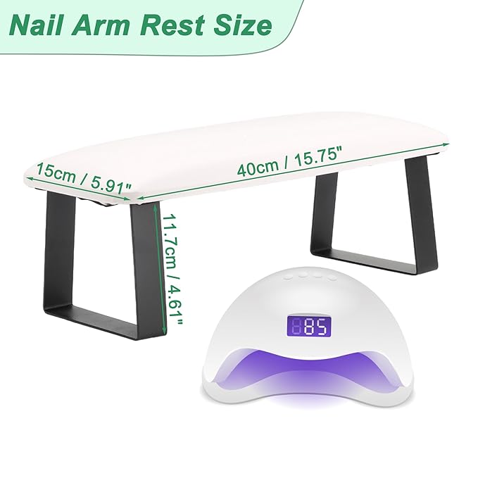 VOCOSTE Arm Rest for Nails Tech, Non-Slip Nail Arm Rest, Manicure Hand Rest with Detachable Brackets, Hand Rest for Nails Tech, Nail Hand Rest, White