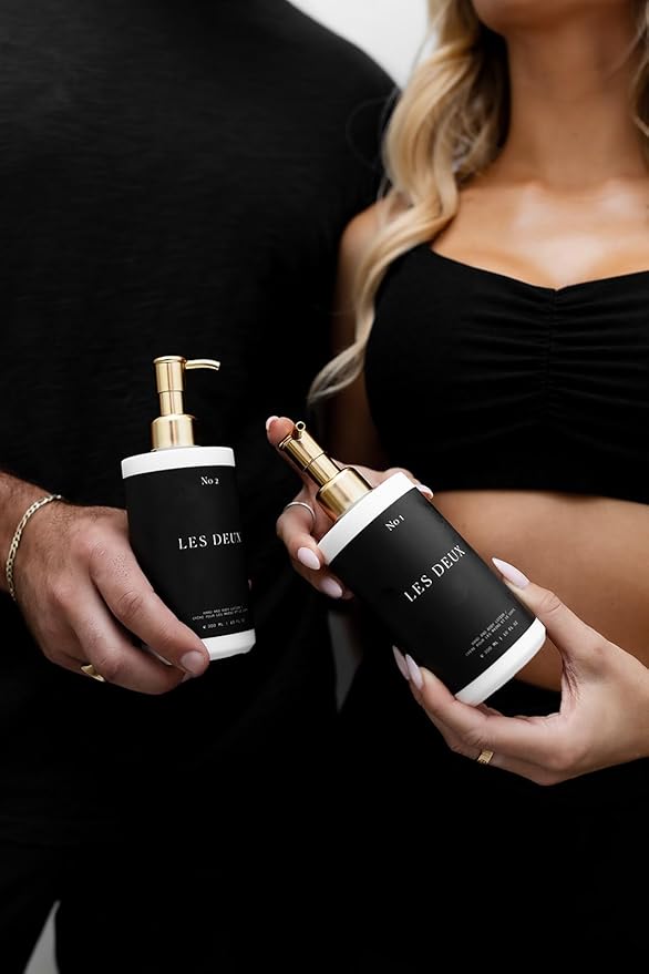 Les Deux Body Wash - Nourishing & Hydrating Natural Body Cleanser with Niacinamide, Probiotics, Rosehip & Marula Oils, No 1 - (Incense, Cedar, Rosewood). Sulfate Free body wash