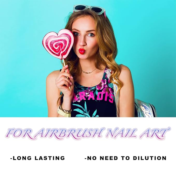 FAVAI Airbrush Neon Gel Nail Polish Air Gel Set 6 Neon colors Bright Orange Hot Pink Yellow Green Purple Spring Summer Collection 15ml / 0.5 Fl Oz Long Lasting