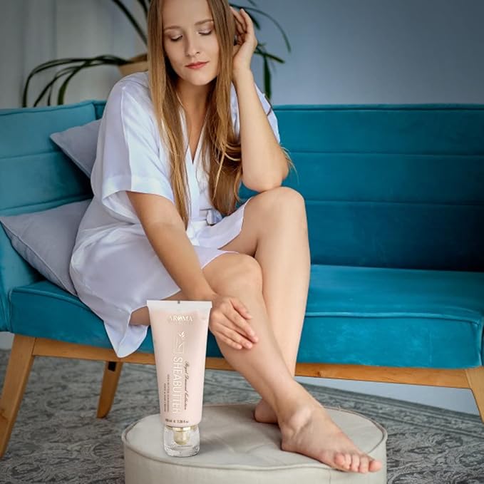 AROMA DEAD SEA Shea Butter Foot And Nail Cream Nourishing And Repair Damaged Skin. Enriched With Tea Tree Oil, Vitamin E And Wheat Germ Oil. Improves Skin Elasticity. (3.5 Fl.oz) (Pack Of 1)