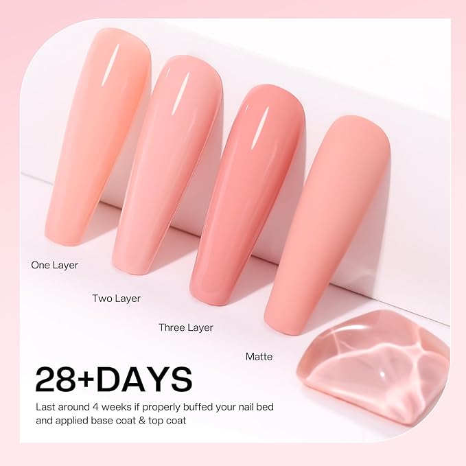 Morovan Gel Nail Polish Kit: 28 Colors With UV/LED Light, Macaron Nude Pink Polish, Nail Art Decorations, Manicure Tools, DIY Salon Home Gifts Tape