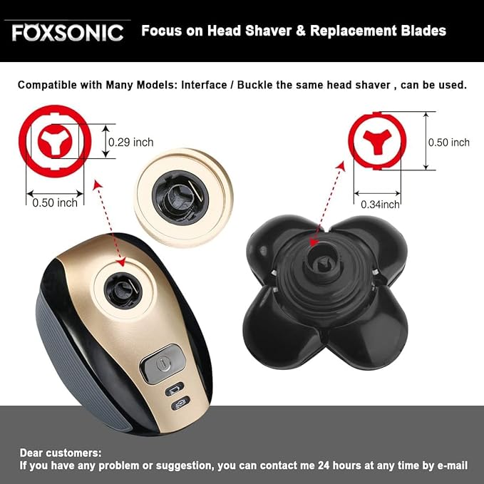 2 Universal 5 Blades Head Shaver Replacement Heads for Head Shaver, Head Shaver Replacement Blades