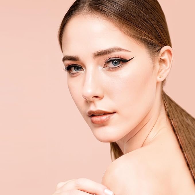 Unicos Sculpture Liquid EyeLiner Pen, Winged Angled Felt Tip, 24-Hour Wear, Waterproof, Smudge-Resistant, Vegan, Cruelty-Free, easy to use for beginners (Black)