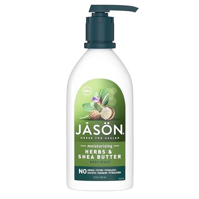 JASON Herbs and Shea Butter Moisturizing Body Wash, For a Gentle Feeling Clean, 30 Fluid Ounces