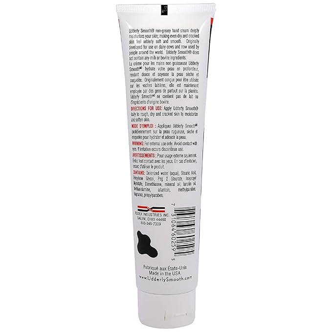 Udderly Smooth Hand Cream, Original Formula for Rough Dry Skin, Fast-Absorbing 24-Hour Moisturization, 4 oz (Pack of 6)