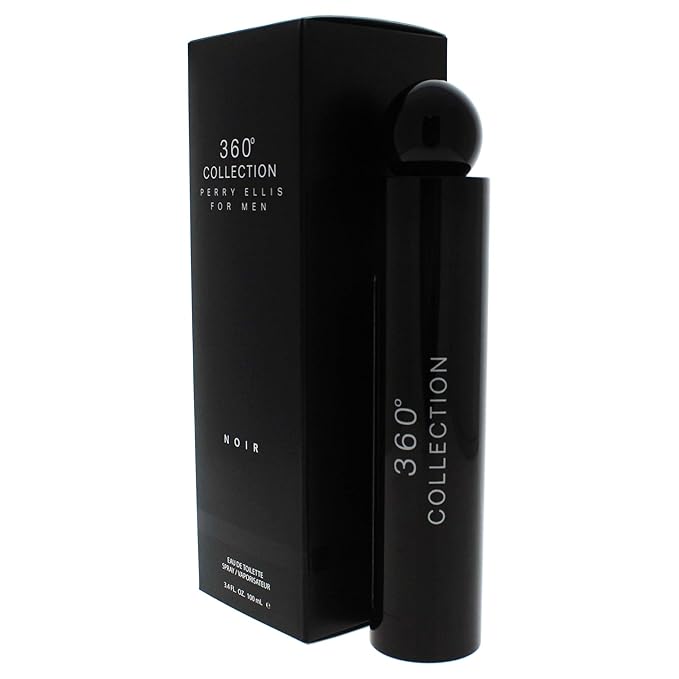 Perry Ellis 360 Collection Noir for Men Eau de Toilette Spray, 3.4 Ounce